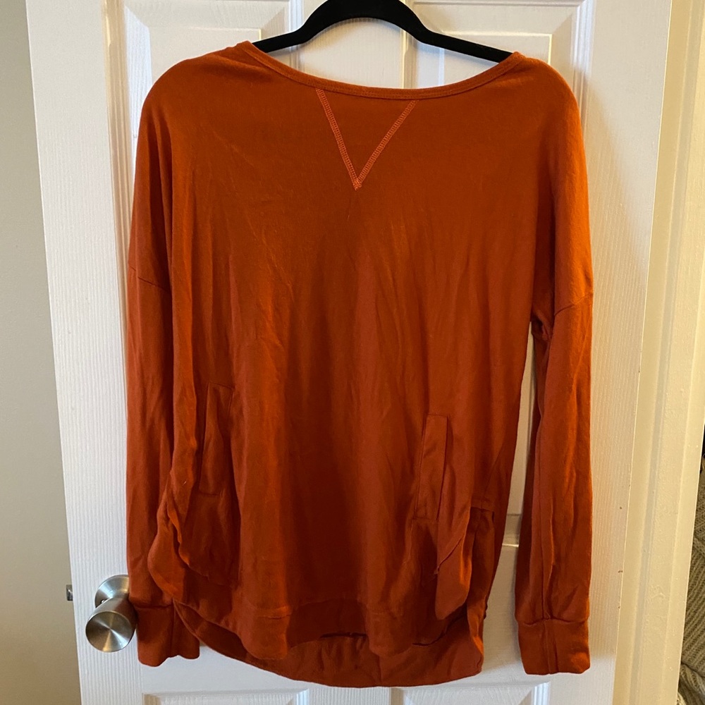 Orange Light Sweater With Pockets